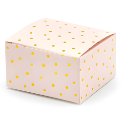 Pudełka Pudełeczka papierowe pudrowo-różowe w złote kropki 10szt - 2