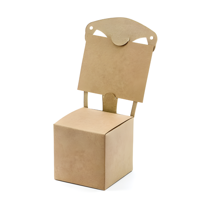 Pudełka papierowe krzesełka kraftowe brązowe winietka 10szt - 2
