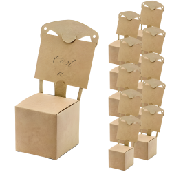 Pudełka papierowe krzesełka kraftowe brązowe winietka 10szt - 1