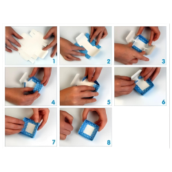 Pudełka pudełeczka na prezent niebieskie w białe kropki z kokardą 10szt - 4