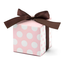 Pudełka pudełeczka na prezent dla gości różowe białe w kropki 10szt - 2