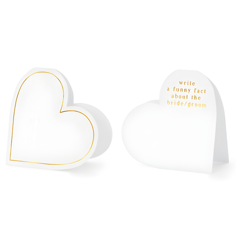 Wizytówki Winietki na stół w kształcie serca białe na Ślub Wesele 10szt - 4