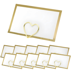 Wizytówki winietki na stół białe złota ramka na Ślub Wesele Studniówkę