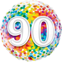 Balon foliowy kolorowe konfetti 90 urodziny ozdoba - 1