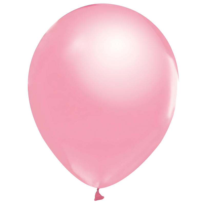 Balony lateksowe pudrowo różowe metaliczne gładkie 30cm 10szt - 2
