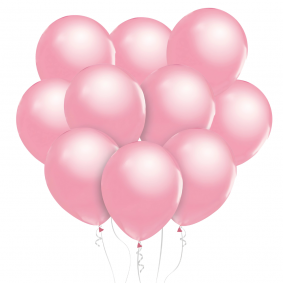 Balony lateksowe pudrowo różowe metaliczne gładkie 30cm 10szt - 1