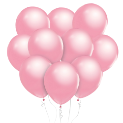 Balony lateksowe pudrowo różowe metaliczne gładkie 30cm 10szt