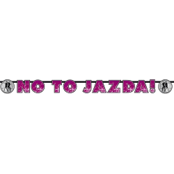 Baner Girlanda holograficzna na Wieczór Panieński różowa Disco 177cm - 2