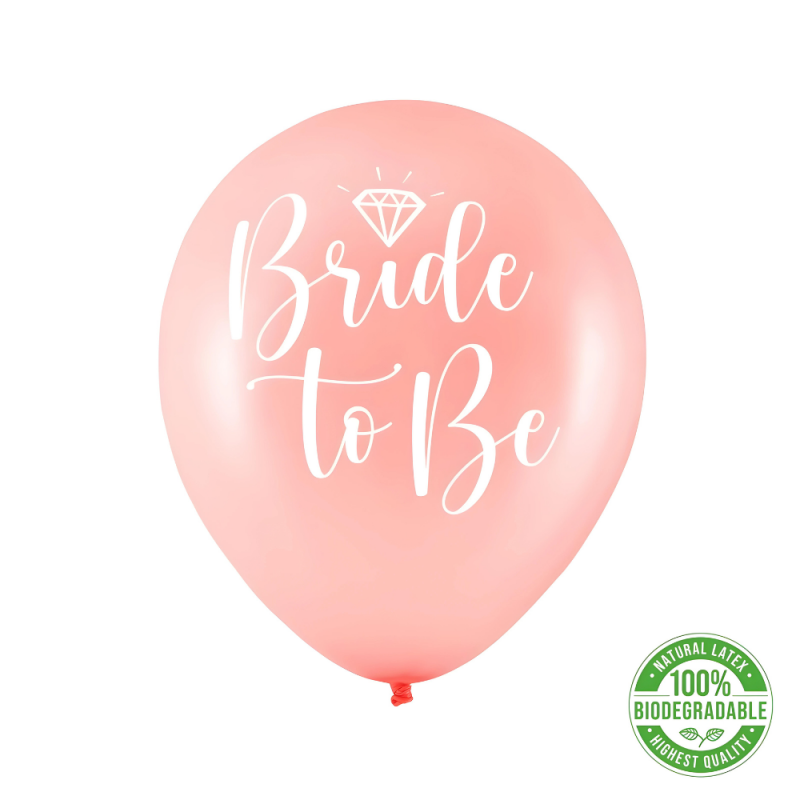 Balony lateksowe Bride to Be na Wieczór Panieński różowe z konfetti 10szt - 4