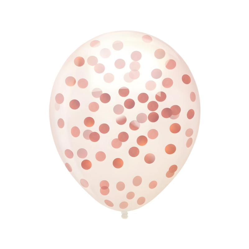 Balony lateksowe na Wieczór Panieński różowe transparentne z konfetti 10szt - 3