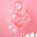 Balony lateksowe na Wieczór Panieński różowe transparentne z konfetti 10szt - 5