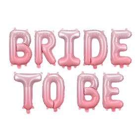 Balon foliowy napis Bride to be na Wieczór Panieński różowy ombre 350cm - 1