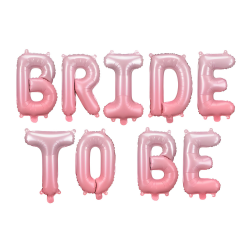 Balon foliowy napis Bride to be na Wieczór Panieński różowy ombre 350cm