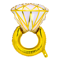 Balon foliowy Pierścionek Zaręczynowy z diamentem złoty 75cm - 1