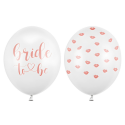 Balony lateksowe biało-różowe Bride to Be usta całusy 30cm 50szt - 2