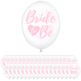 Balony lateksowe różowy napis Bride to Be transparentne 30cm 50szt - 1