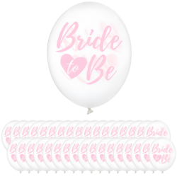 Balony lateksowe różowy napis Bride to Be transparentne 30cm 50szt - 1