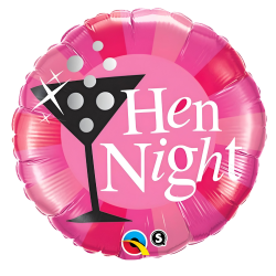 Balon foliowy okrągły różowy kieliszek na Wieczór Panieński Hen Night 45cm