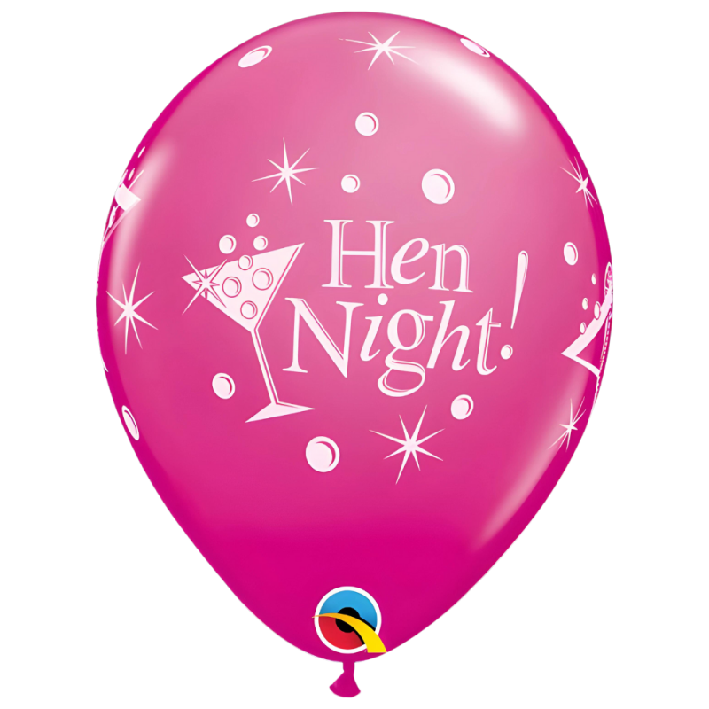 Balony lateksowe różowy kieliszek na Wieczór Panieński Hen Night 6szt - 2
