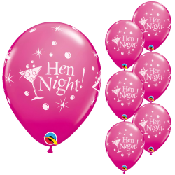 Balony lateksowe różowy kieliszek na Wieczór Panieński Hen Night 6szt