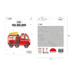 Balon foliowy czerwony Wóz Strażacki Straż Pożarna 68cm - 2
