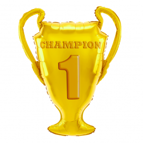 Balon foliowy złoty Puchar Champion Zwycięzca Numer 1 Pierwsze Miejsce 83cm - 1