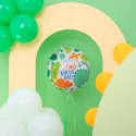 Balon foliowy okrągły urodzinowy biały Happy DINObirthday Dinozaury 45 cm - 3