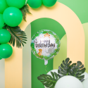 Balon foliowy okrągły urodzinowy Happy Birthday Zwierzątka Safari 45cm - 3