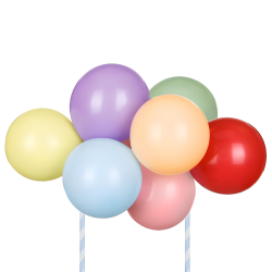 Topper balonowy na tort Kolorowe Balony Baloniki tęcza 29cm - 1