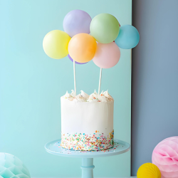 Topper balonowy na tort Kolorowe Balony Baloniki tęcza dekoracyjny 29cm - 2