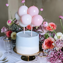 Topper balonowy na tort Pudrowo Różowe Balony Baloniki dekoracyjny 29cm - 2