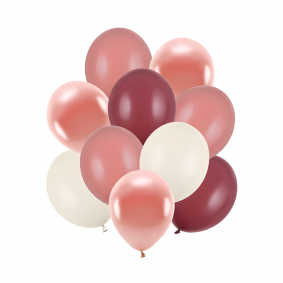 Balony lateksowe zestaw różowe bordowe kremowe transparentne 30cm 10szt - 1