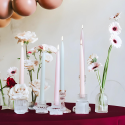 Świeczki Świece Stożkowe matowe pudrowy róż różowe proste długie 24cm 10szt - 5