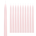 Świeczki Świece Stożkowe matowe pudrowy róż różowe proste długie 24cm 10szt - 1