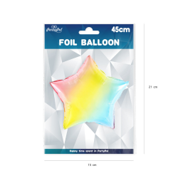 Balon foliowy Gwiazda Gwiazdka kolorowa tęcza w kształcie Gwiazdy 45cm - 2