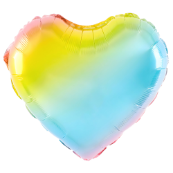 Balon foliowy Serce Serduszko kolorowy tęcza w kształcie Serca 45cm - 1