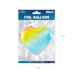 Balon foliowy Serce Serduszko kolorowy tęcza w kształcie Serca 45cm - 2