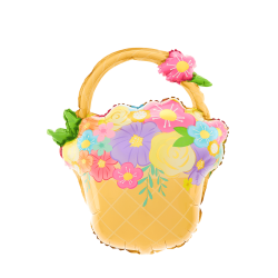 Balon foliowy Koszyk Koszyczek wiosenny z kwiatami 69cm - 1