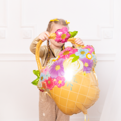 Balon foliowy Koszyk Koszyczek wiosenny z kwiatami 69cm - 3
