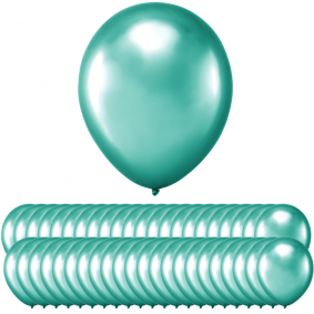 Balony lateksowe zielone chromowane na urodziny ZESTAW 27cm 50szt - 1