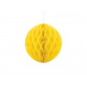 Kula bibułowa wisząca dekoracyjna żółta ozdobna - 1