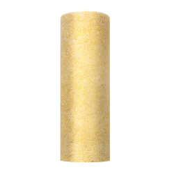 Tiul na rolce złoty błyszczący dekoracyjny ozdobny długi 0,15x9m