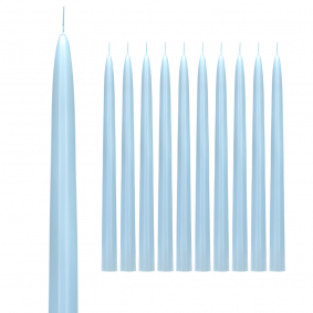 Świeczki Świece Stożkowe matowe jasne niebieskie proste długie 24cm 10szt - 1
