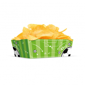 Pudełka Kartoniki na Chipsy Popcorn zielone Piłka Nożna Football 15cm 3szt - 1