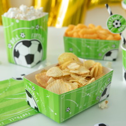 Pudełka Kartoniki na Chipsy Popcorn zielone Piłka Nożna Football 15cm 3szt - 3