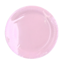 Talerze Talerzyki papierowe okrągłe pudrowo-różowe różowe 23cm 8szt - 2