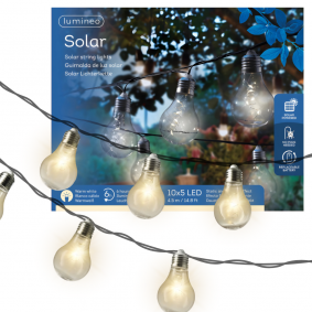 GIRLANDA ogrodowa solarna świetlna LAMPKI LEDowe ciepły biały ŻARÓWKI 4,5m - 1