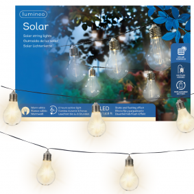 GIRLANDA ogrodowa świetlna solarna ŻARÓWKI LEDowa ciepły biały 4,5m - 1