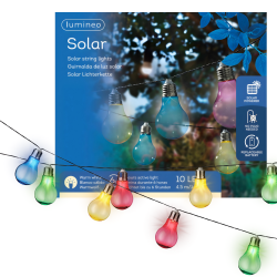 GIRLANDA świetlna ogrodowa solarna ŻARÓWKI lampki kolorowa LEDowa 4,5m