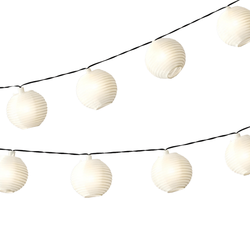 GIRLANDA ogrodowa świetlna solarna Lampiony białe LEDowe ciepły biały 4,5m - 2